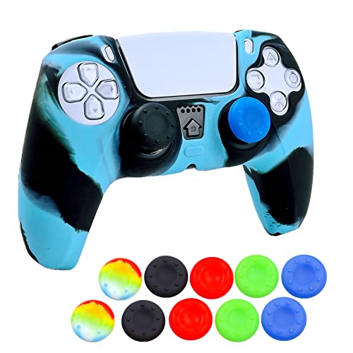 Image of Silicone Skin for Ps5 Controller, 1pc Anti-Slip Shell Cover Case with 10 Joystick Grips for Playsation 5 Controller Wireless Gamepad(PS5 Controller #14)