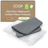 Picture of Coop Home Goods Original Adjustable Toddler Pillow and Ultra-Tech Waterproof Protector Grey Bundle, Breathable Mini Pillow for Kids with Adjustable Support and Premium Memory Foam
