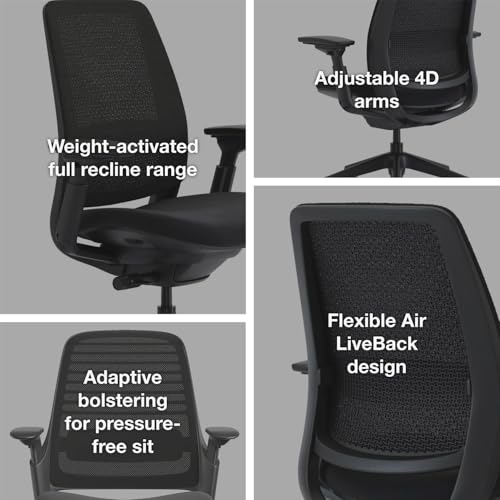 Image of Steelcase Series 2 Ergonomic Office Chair, Carpet Floors, Graphite