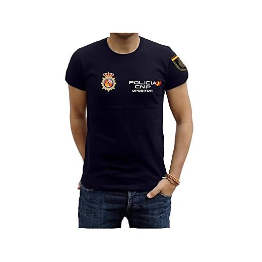 Piel Cabrera Camiseta Policia Nacional Opositor (M, Azul Marino)