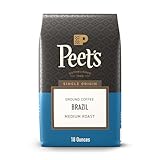 Peet's Coffee, Medium Roast Ground Coffee - Single Origin Brazil 18 Ounce Bag