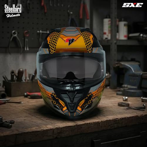 Image of Steelbird SBH-61 SXE X3 Pinlock ISI and Dot Certified Full Face Graphic Helmet for Men and Women with Inner Silver Sunshield