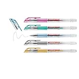 edding 2185 Gelroller - gold, silber, blau, gün, pink (metallic) - 5er-Set - 0,7 mm - Gelstifte zum Schreiben, Malen, Mandala, Bulletjournal - Gelschreiber, Gelmalstifte