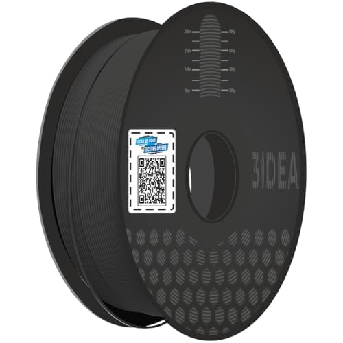3Idea Technology Premium PLA Black 3D Printer Filament 1.75mm Dimensional Accuracy +/- 0.03mm Net Weight- 1 KG