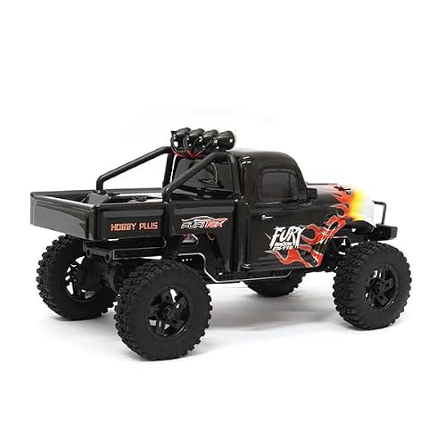 furitek FX118 Fury Wagon 1/18 Rock Crawler w 2S Lipo, 2.4GHz 4CH RC Transmitter,Receiver,Motor&ESC- Remote Control Adult RC Cars,Mini RC Rock Crawler (HELIDIRECT) (FUR-2411-Black & Flames)
