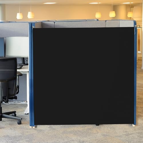 ROYALAY 53 x 78 Inch Privacy Curtains for Room Divider, Desk Shade for Cubicle to Block Light with Hook, Temporary Doors for a Room Privacy, Black