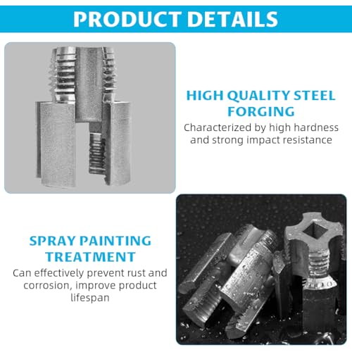 Image of Serplex 1 /2 inch Pipe Threader Tool for Electric Drill, 2-in-1 Integrated Internal & External Pipe Threading Die Head with Universal Hex Shank, Durable Metal Construction for 1 /4 inch Water Gas Air PVC Pipes