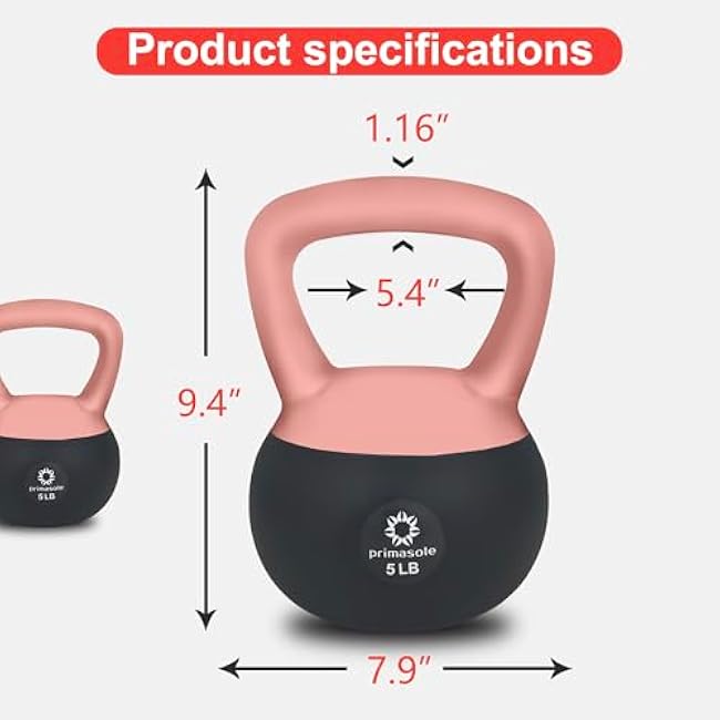 Soft Kettlebell 5lbs Shook Resistance base. Anti Slip hand Kettlebell weights for Women and Men -Home workout Kettlebells dumbbells for strength and safety.