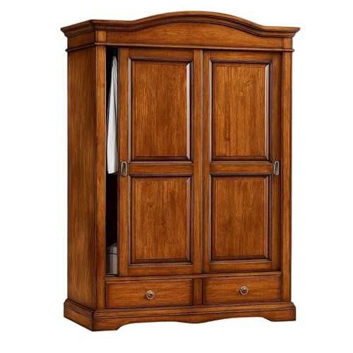 Capienza e funzionalità: le 2 ante scorrevoli e i 2 cassetti di questo armadio offrono ampi spazi per riporre vestiti e accessori. Misure 122x59x200 cm, interne 49x110x152, la scelta giusta per chi cerca un mobile pratico