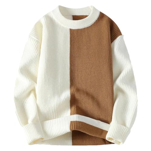 Men's Spliced Sweaters Slim Fit Streetwear Clothing Knit Sweater Korean Pullovers