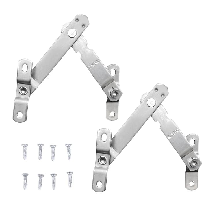 Window Restrictor Locks for Windows, 2-Piece 304 Stainless Steel Child Safety Restrictor with Screws, 10 x 5.5 cm, Left & Right Handed Easy Install Security Catch for Home, Silver