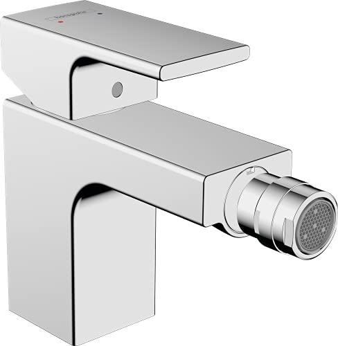 hansgrohe Vernis Shape - Rubinetto per bidet con scarico a tirante, Miscelatore monocomando per bidet con altezza bocca 78 mm, cromo, 71211000