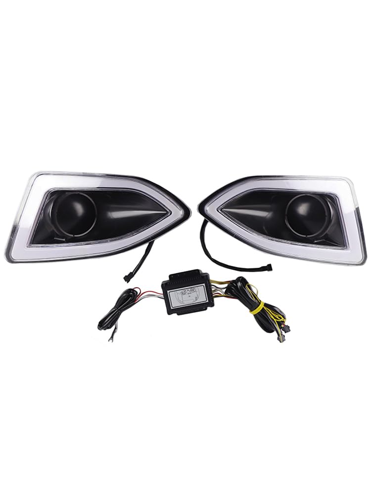 Lampada di guida a LED per paraurti anteriore con luce notturna blu, 3 colori MASO DRL, luci di marcia diurna, luce bianca con indicatore di direzione ambra, 2015-2018, compatibile con F0-RD Edge
