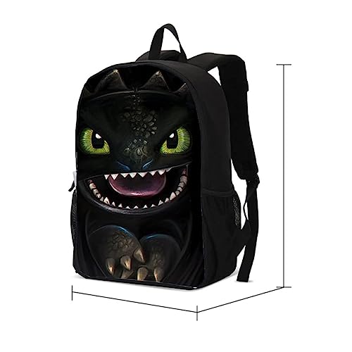 Mochila Infantil Banguela Escolar Estampa Dragão Menino e Menina (Preto)