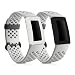 Produktbild kwmobile 2X Sport Schutzhülle kompatibel mit Fitbit Charge 3/4 - Silikon Hülle Cover ohne Tracker Schwarz Weiß