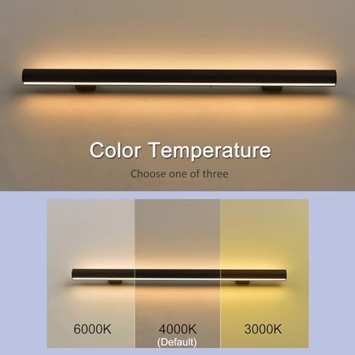 Motion Sensor LED Stair Light, Wall-Mounted Indoor Lighting for Stairs, Durable Matte Black Metal Handrails, 51" Pipe Railing for Safe Staircase Navigation