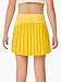 Haloumoning Girls Pleated Skirts with Shorts Athletic Tennis Skorts Sport Performance Skirt with Pockets 4-14 Years Yellow