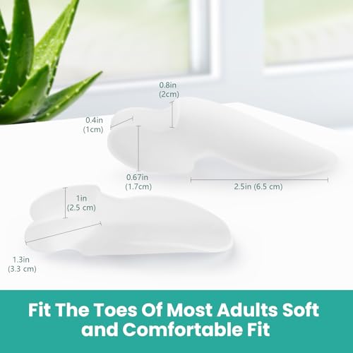 Image of Welnove Bunion Cushion Protector, 8 Pack Aloe Vera Extract Infused Bunion Corrector with Separator, Gel Bunion Shield for Foot Pain Relief, Calluses, Relieve Foot Pain from Friction(White)