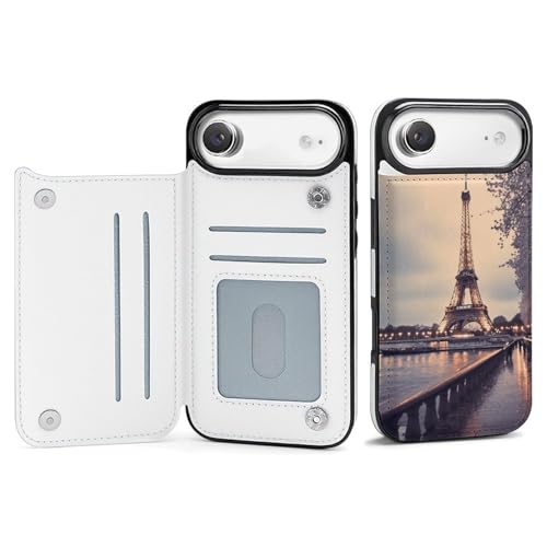 Coque iPhone 17 Tour Eiffel chic et fine avec porte-cartes élégant