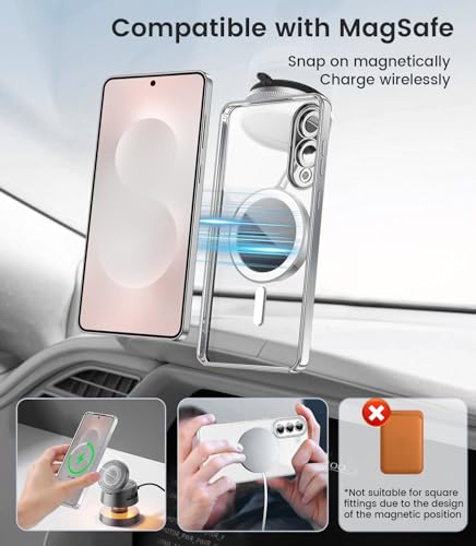 Image of VONZEE Clear Logo Electroplating Transparent Back Case for Samsung Galaxy A57 5G, Magnetic Plating Electroplate TPU Cover, Individual Camera Protection for Each Lens- Silver