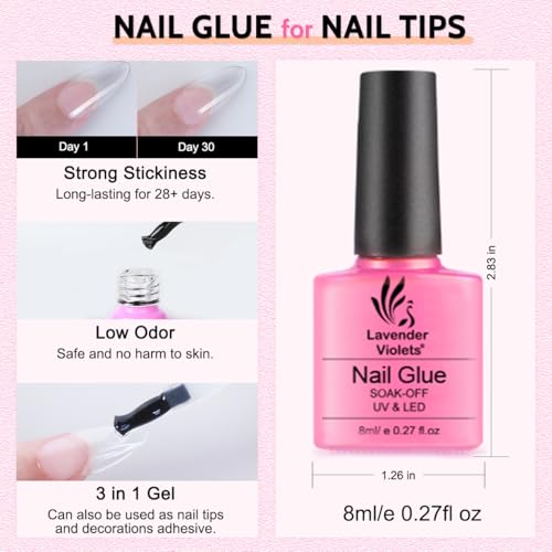Kit de uñas gel Lavender Violets 240 piezas con luz UV miniatura 2