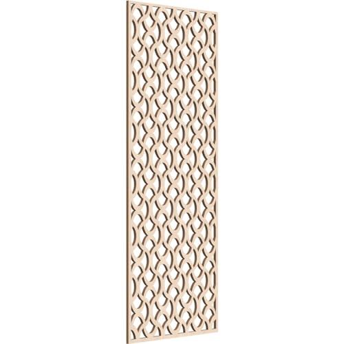 Image of Resort Decorative Pierced Fretwork Wood Wall Panels, 15 3 /8 inchW x 39 3 /8 inchH x 1 /4 inchT, Red Oak