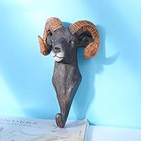 Animal Hook Creative Deer Head Wall Key Coat Hook Coat hat Hook, Resin-Sheep