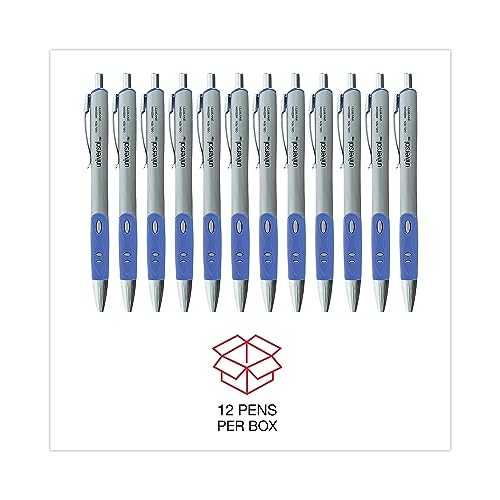 Bolígrafo retráctil Universal One gel azul mediano docena miniatura 4