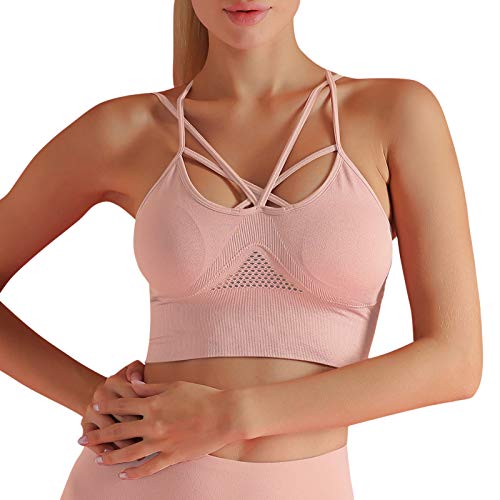 pedkit Sutiã esportivo feminino oco criss-cross strappy removível acolchoado treino atlético ioga co