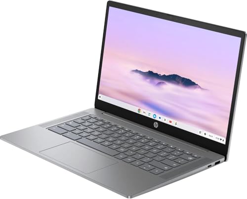 Image of HP 14 inch Touchscreen FHD Chromebook Plus Laptop Bundle, Intel Core i3-N305, 8GB LPDDR5 RAM, 256GB UFS Storage, Includes Sleeve & Wireless Mouse, Chrome OS
