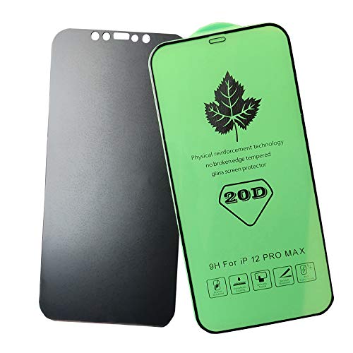 Halnziye 2 pack Screen Protector for iPhone 12 Pro Max [6.7 "] Super Retina HD Clarity Tempered Glass Screen Protector[1 PACK] and 360 Degree privacy screen protector anti spy non stick fingerprint frosted and refreshing screen PET film[1 PACK]