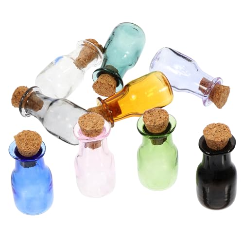 ERINGOGO 9 piezas Botellas de Vidrio con Corcho Mini Frascos Transparentes para Decoración Creativa y Manualidades DIY