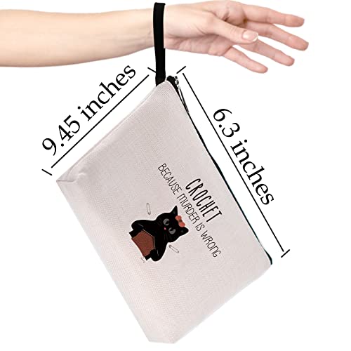 Hanamiya Na Crocheting Funny Makeup Bag Knitting Gift Crochet Gift for Crochet Lovers Knitting Lovers Crocheter Cosmetic Pouch Knitting Cosmetic Bag Funny Humor Novelty Sarcasm Zipper Pouch3