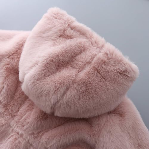 Girls Fleece Jacket Fall Winter Fuzzy Faux Fur Hoodie Button Down Coat Kids Baby Soft Cute Fluffy Thermal Sweaters2