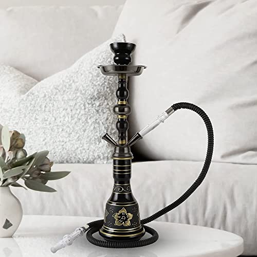 LSZ Shisha-Set Retro-Stil-Haken-Set, 2 Schlauchhuka for 1-2 Personen, Glasvase, Aschenbecher und Keramikschale, Hukah… – Bild 8