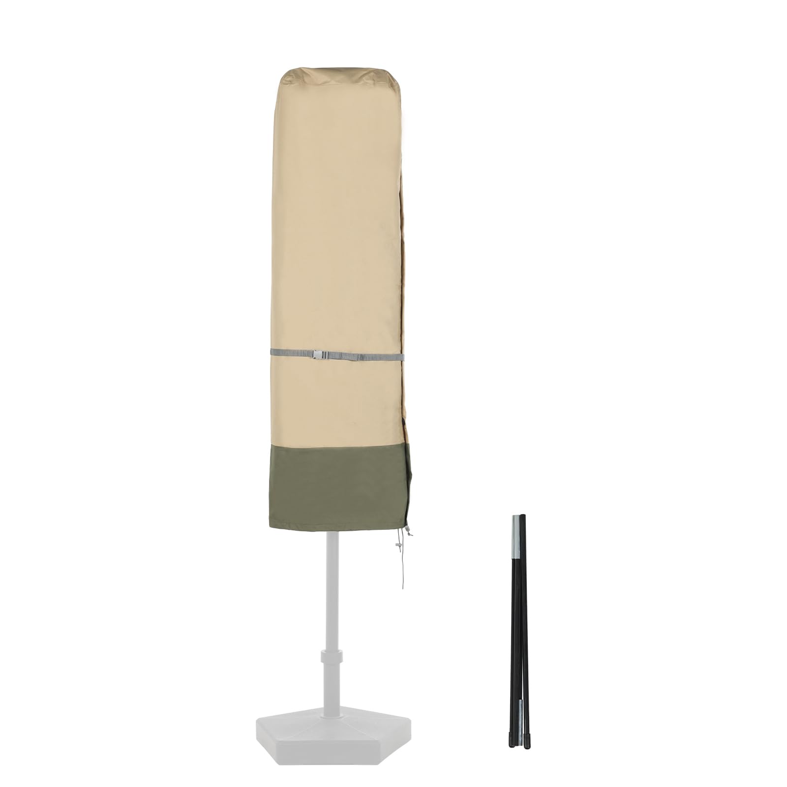 COWVIE Outdoor Umbrella Cover for 2.4 to 3.3m Patio Double-Sided Umbrella and Parasol, Upgraded 600D UV-Resistant Umbrella Cover with Zipper and Rod for Patio Table Umbrella