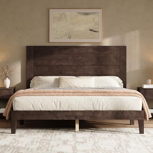 AMERLIFE Queen Sizes Solid Wood Bed Frame with...
