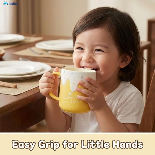 Image of FunBlast Milk Mug for Kids - 420 Ml; Unbreakable Mug for Kids, Milk Mugs for Kids Unbreakable - Milk Drinking Cup for Kids (Yellow)