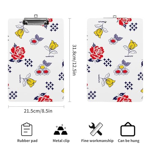 Porte-document fleurs rouges idéal pour les réunions et le bureau - 2