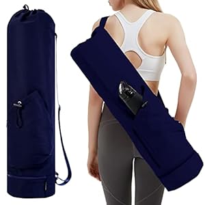 sportsnew Yoga Mat Bag Large with Adjustable Carry Strap Pilates Bag with Bottle Pocket and Wet Compartment