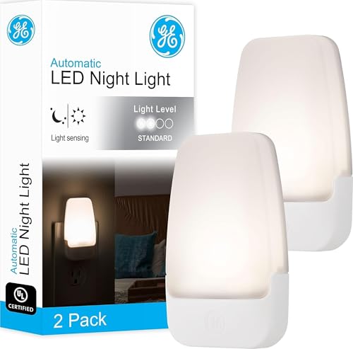GE Plug in Night Light with Dusk to Dawn Sensor, 2 Pack