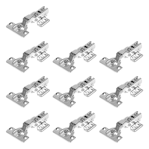 LALAGO Pack de 10 Bisagras de Cazoleta, Bisagras de Armario de Cocina de 110 Grados, Bisagras Puertas Cocina de Cierre Suave, Bisagras Puertas de Armario de Cocina, Bisagras Hidráulicas Silenciosas
