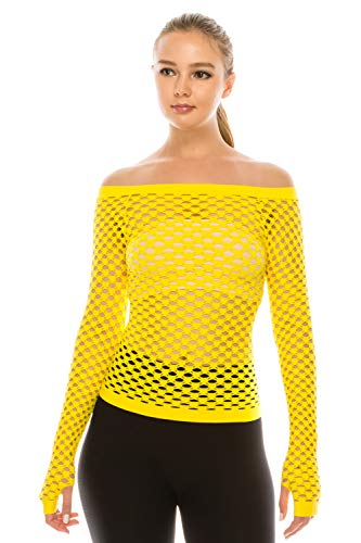 Kurve Stretchy Fishnet Long Sleeve Top, UV Protective Fabric, Rated UPF 50+ (Made with Love in The USA)