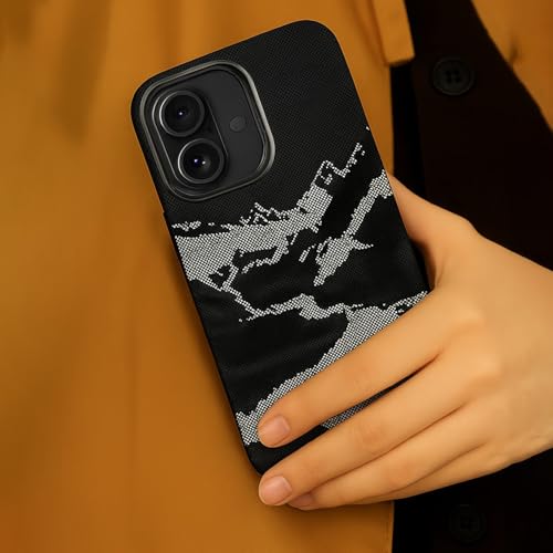 Image of AIBEX Aramid Fiber Mag-Saf Case Compatible for iPhone 16 Plus | Slim Protective Back Cover with Built-in Magnets | Wireless Charging Support | Camera Ring Stand | Shockproof with Air Guard Corners