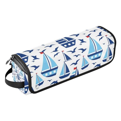 Estuche de viaje 2 en 1 para plancha y rizador con tapete resistente al calor organizador portátil de herramientas de peinado Rojo Blanco Azul