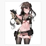 LAD Studio Retro Graphic Anime Girl with Gun What You Can The Best Girls Boys Sticker Bumper Sticker Vinyl Decal 5''