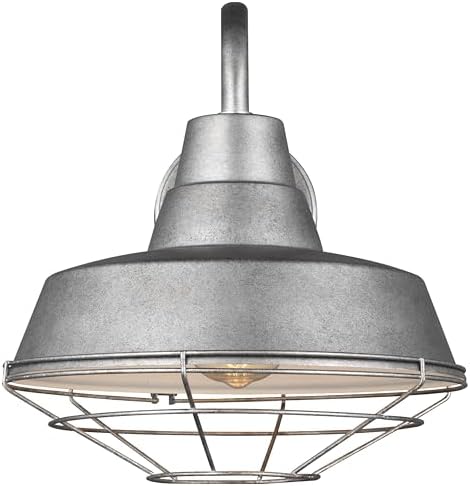 Generation Lighting Barn Light Cage for Outdoor Light Fixture Weathered Pewter 97374-57, Stainless Steel Hanging Light Cage for Rustic Home Decor, Metal Lamp Guard for Outdoor Wall Light Fixture