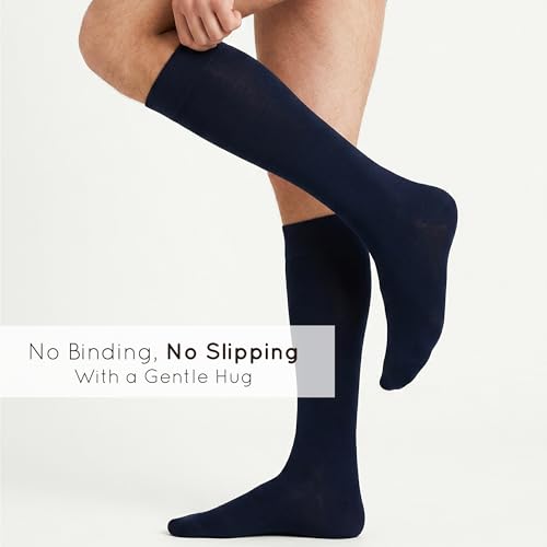 Image of Mysocks Knee High Socks for Women Men Combed Cotton Seamless Toe Tall Long High Socks