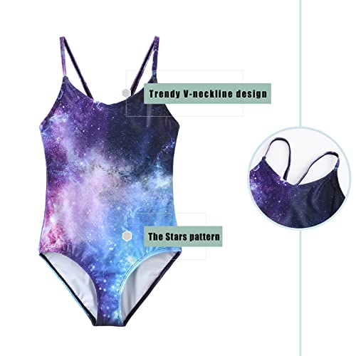 Image of Girls One Piece Swimsuits Hawaiian Floral Bathing Suit for Kids Adjustable Straps Swimwear 3-16 Years