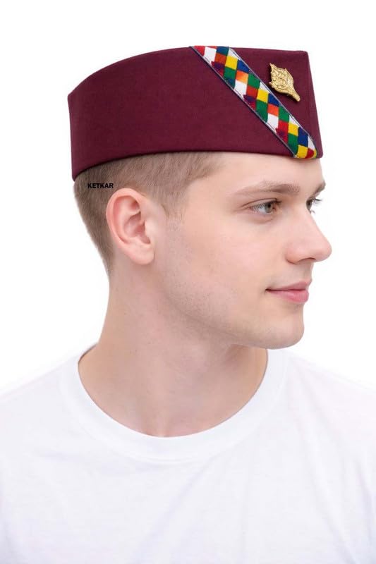 mikoniko Cotton Uttarakhand Pahadi Topi with Brahmakamal Design | Traditional Himachali Cap for Men | Soft Comfortable Ethnic Wear for Festivals (Set of 1)-picture-36